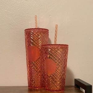 Starbucks 2021 Holiday Peach Pink Tumbler Set